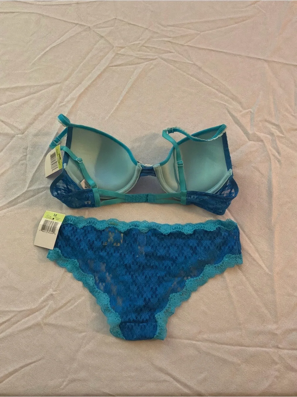 ******* lei Teal Lace Bra and Matching Panty Set *******